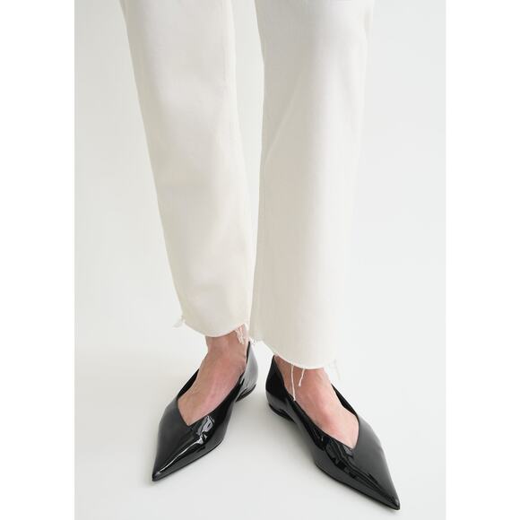 Toteme Classic Cut Straight Cropped Jeans in Off White 29 - Picture 2 of 6